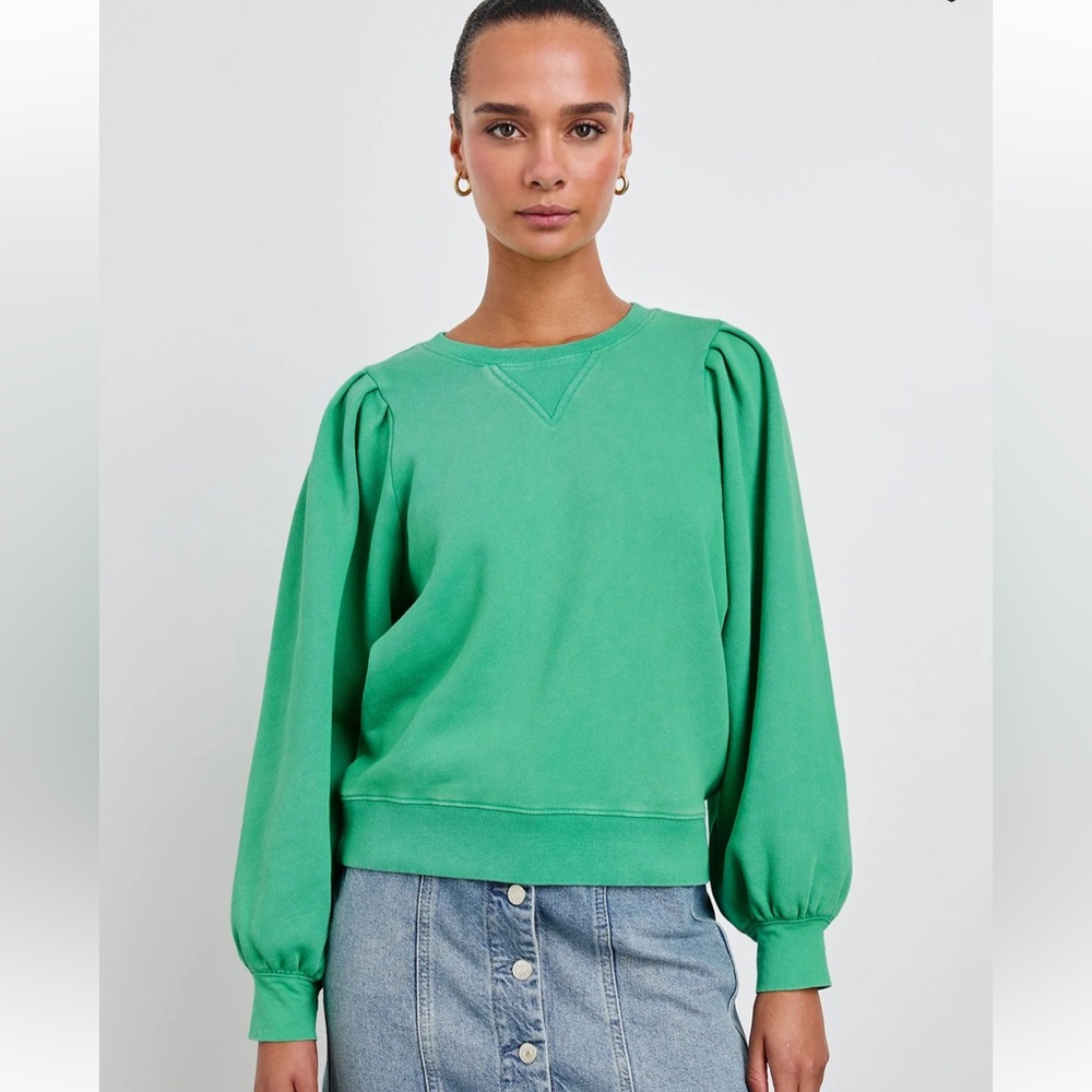 RAILS Tiffany Sweatshirt in Kelly Green Puff Sleeves size Small